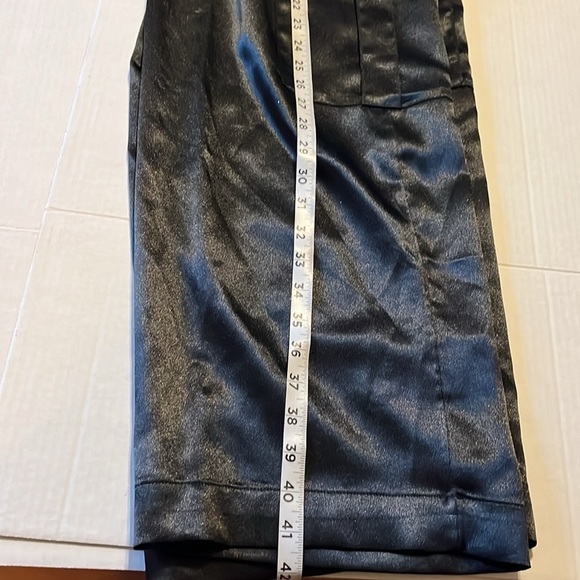 New-a new day-6-black-high-rise, satin, pleated, wide leg, slouchy, cargo pants. - Picture 13 of 15